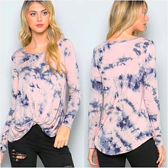 Gorgeous Blush Tie Dye Knotted Tunic Sold - Picture 3 of 5